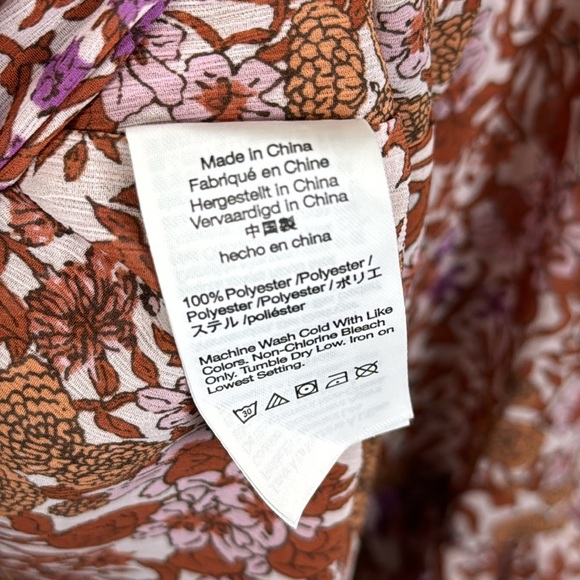 J. Crew Women's Small Ruffle Crinkle Chiffon Blouse Top in Fête Floral - Picture 7 of 8